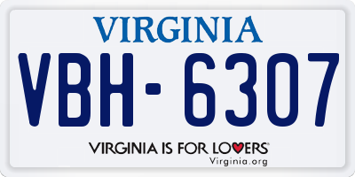 VA license plate VBH6307