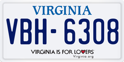 VA license plate VBH6308