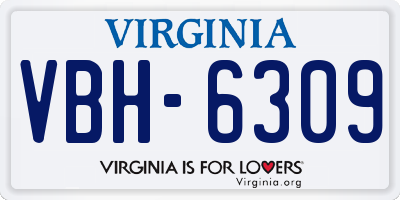 VA license plate VBH6309
