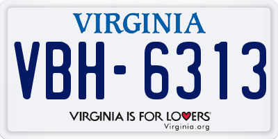 VA license plate VBH6313