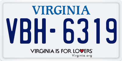 VA license plate VBH6319