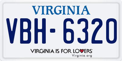 VA license plate VBH6320