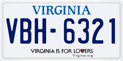 VA license plate VBH6321