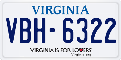 VA license plate VBH6322