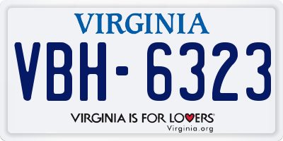 VA license plate VBH6323