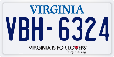 VA license plate VBH6324