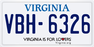 VA license plate VBH6326