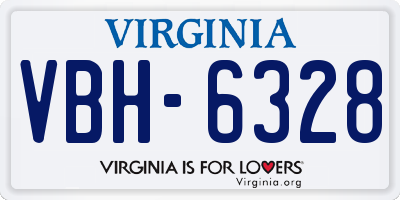 VA license plate VBH6328