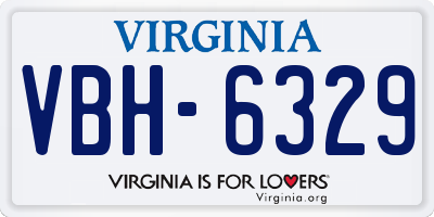 VA license plate VBH6329