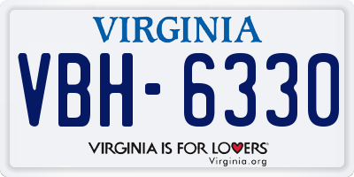 VA license plate VBH6330