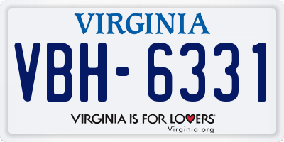 VA license plate VBH6331