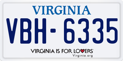 VA license plate VBH6335