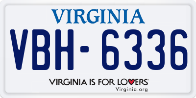 VA license plate VBH6336
