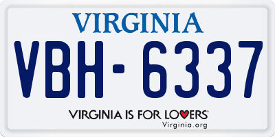 VA license plate VBH6337