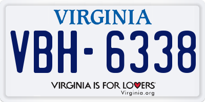 VA license plate VBH6338