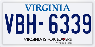 VA license plate VBH6339