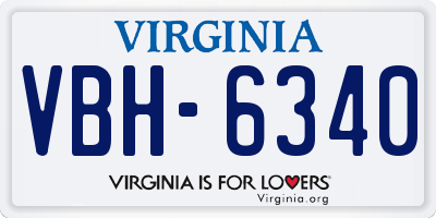 VA license plate VBH6340