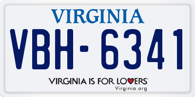 VA license plate VBH6341
