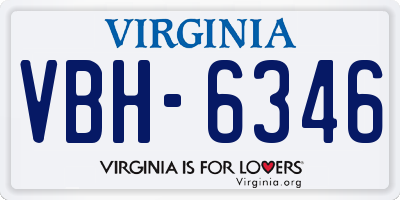 VA license plate VBH6346