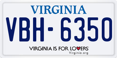 VA license plate VBH6350