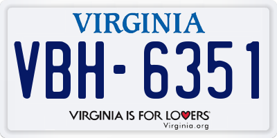 VA license plate VBH6351