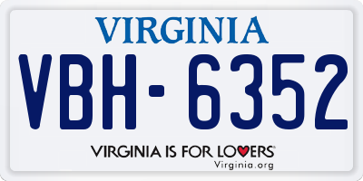 VA license plate VBH6352