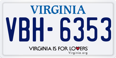 VA license plate VBH6353