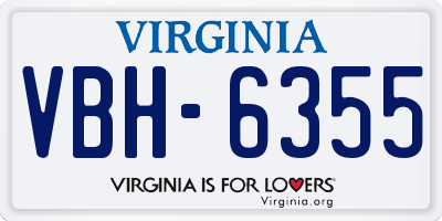 VA license plate VBH6355