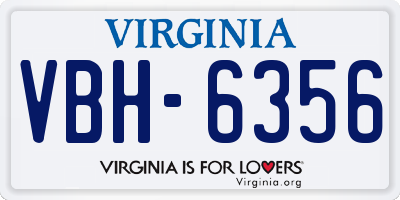 VA license plate VBH6356