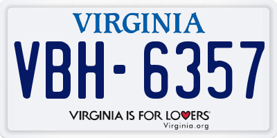 VA license plate VBH6357