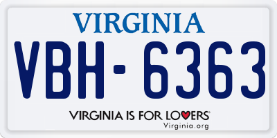 VA license plate VBH6363