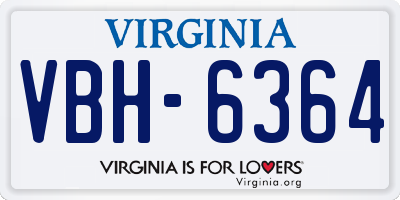 VA license plate VBH6364