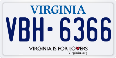 VA license plate VBH6366