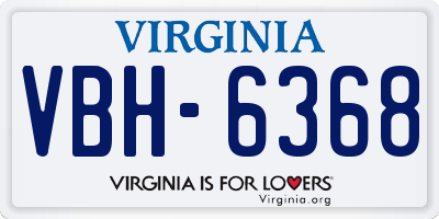 VA license plate VBH6368