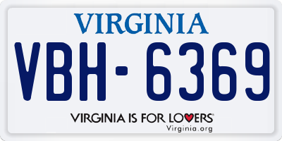 VA license plate VBH6369