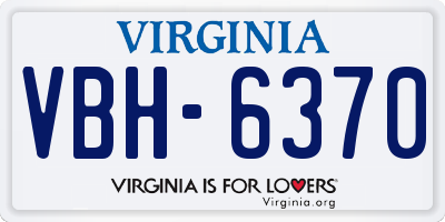 VA license plate VBH6370
