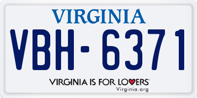 VA license plate VBH6371