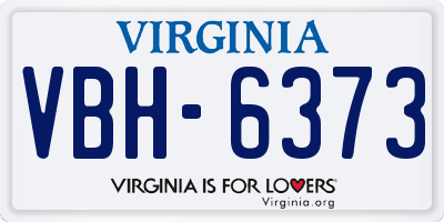 VA license plate VBH6373