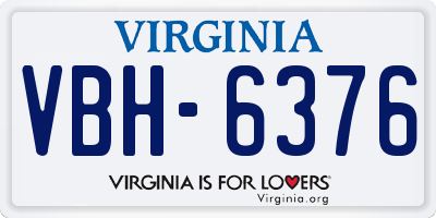 VA license plate VBH6376