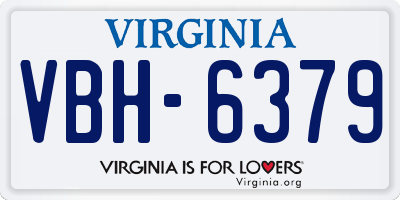 VA license plate VBH6379