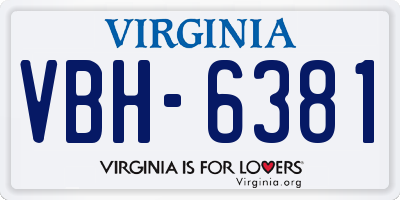 VA license plate VBH6381