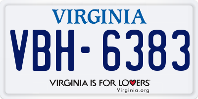 VA license plate VBH6383