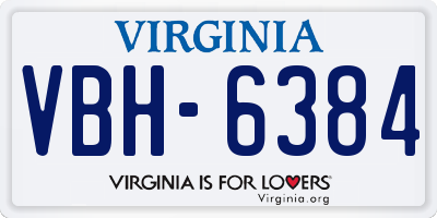 VA license plate VBH6384