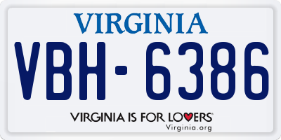 VA license plate VBH6386