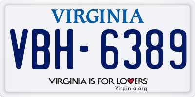 VA license plate VBH6389