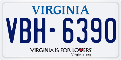 VA license plate VBH6390