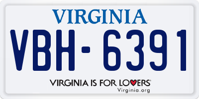 VA license plate VBH6391