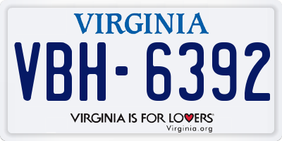 VA license plate VBH6392