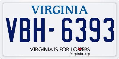 VA license plate VBH6393