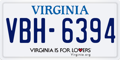 VA license plate VBH6394